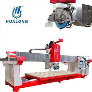 Hualong Stone Machinery HKNC-500 Sega a ponte CNC a 5 assi per fresatrice per fresatura e fresatura di controsoffitto in marmo di marmo con tecnologia italiana